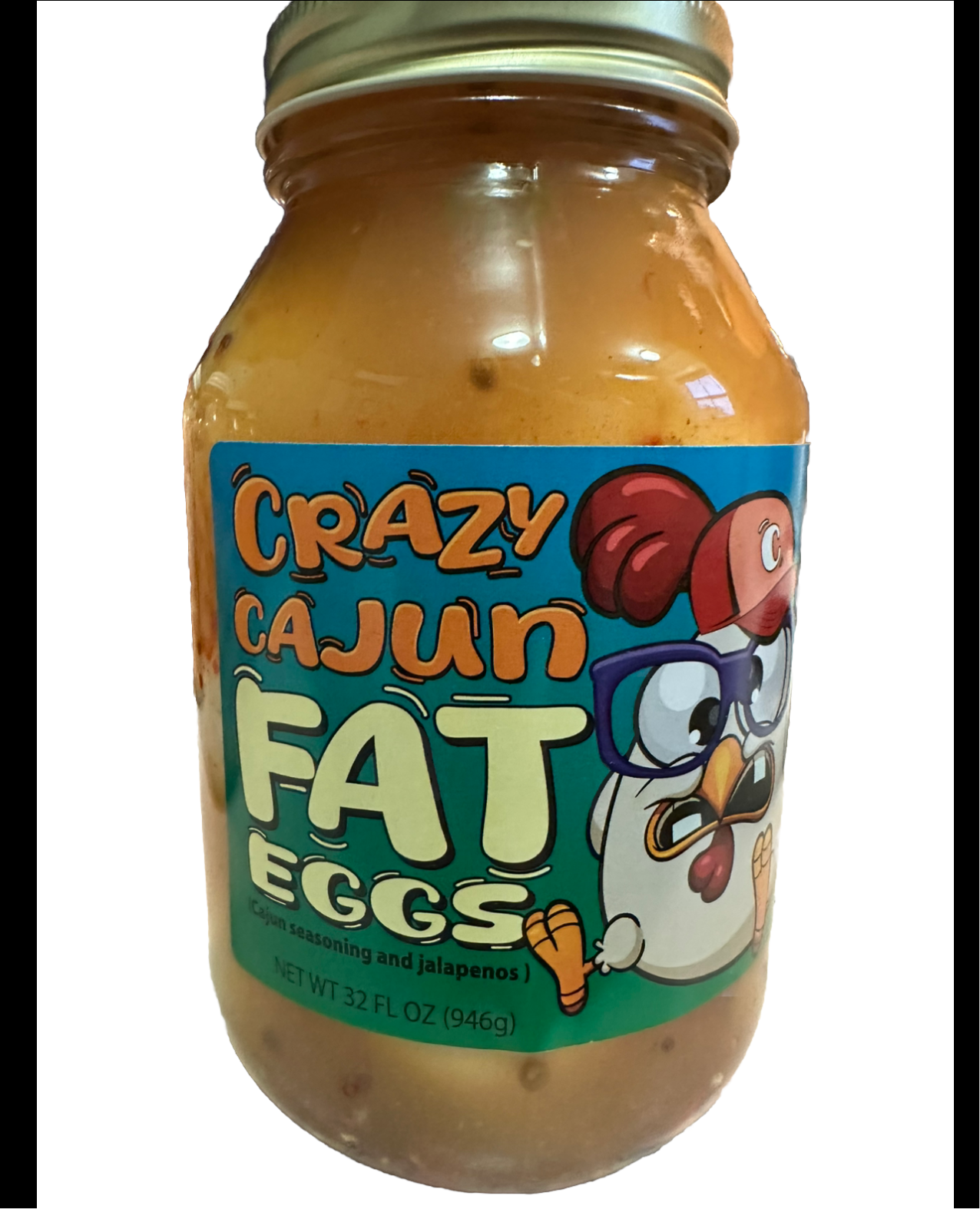 Da Bay Pickle Factory + Crazy Cajun Fat Eggs Snack - 32 FL OZ + 12 Fat Chicken Eggs & Jalapeños Cajun Seasoning - Foods