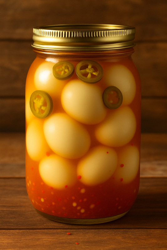 Da Bay Pickle Factory + Crazy Cajun Fat Eggs Snack - 32 FL OZ + 12 Fat Chicken Eggs & Jalapeños Cajun Seasoning - Foods